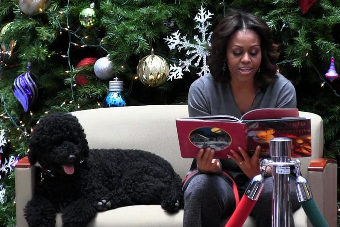 First Lady Michelle Obama visits the National Children's Hospital in Washington, DC.