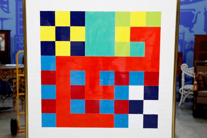 Appraisal: 1978 Peter Halley Gouache on Paper, from Baton Rouge Hour 1.
