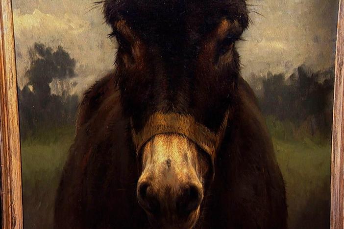 Appraisal: Rosa Bonheur "The Old Pensioner" Painting, ca. 1875, from Somethings Wild.