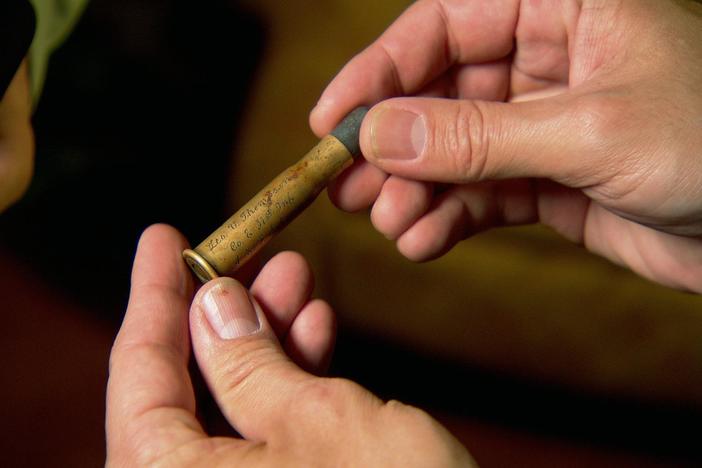 The words on this bullet put US troops in Siberia during WW I.  Eduardo Pagan asks why.