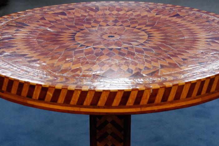 Appraisal: Inlaid Folk Art Table, ca. 1930, from Cincinnati Hour 2.