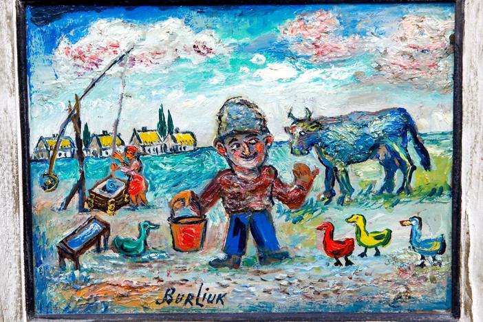 Appraisal: David Burliuk Oil Painting, ca. 1961, from Atlanta Hour 3.