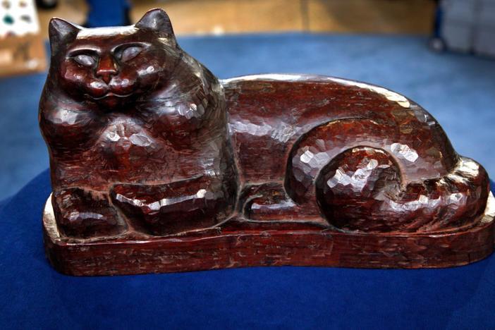 Appraisal: Carved Wood Sculpture of a Cat, ca.1930, from ROADSHOW's Special: Cats & Dogs