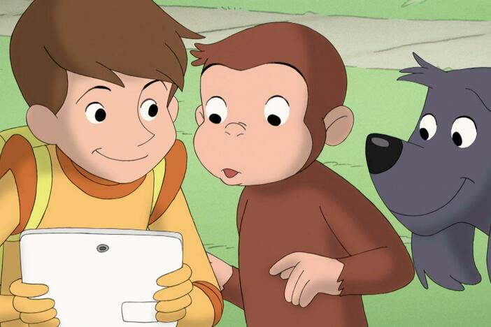 George helps Betsy and Steve make a movie. / Bill and Betsy become pen pals.