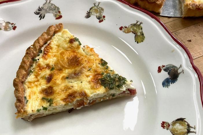 Pépin's recipe for quiche Lorraine is inspired by his mother.
