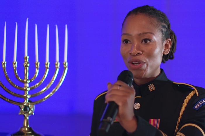 U.S. armed forces members band together to celebrate Hanukkah through song