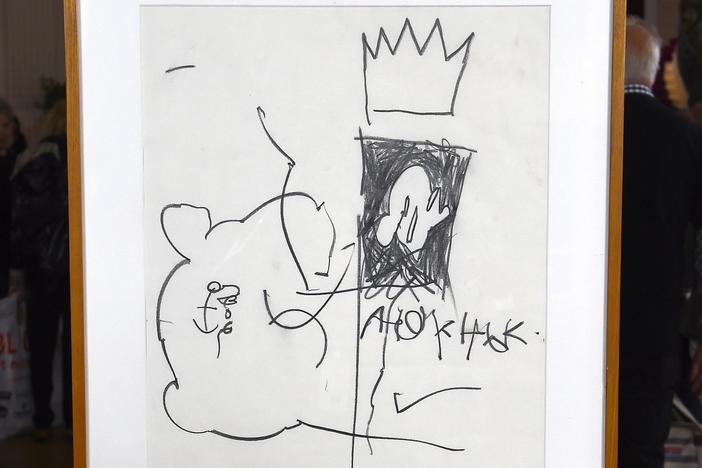 Appraisal: Jean-Michel Basquiat Oil Stick Drawing, ca. 1979, in Newport, Part 4.
