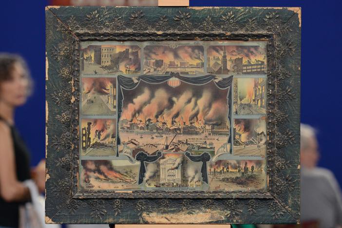 Appraisal: "America's Great Fires" Lithograph, ca. 1905, from Junk in the Trunk 5, Hour 2.