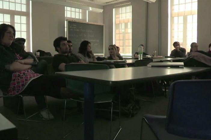 A group of students discuss 15 to Life: Kenneth's Story.