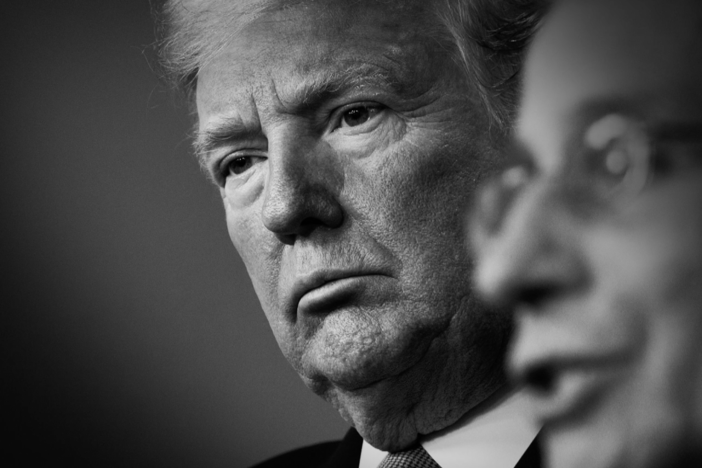 A scene in "The Choice 2020" examines President Trump's early handling of COVID-19.