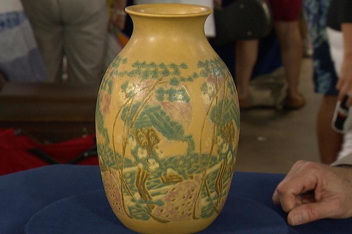 Appraisal: Overbeck Vase, ca. 1920, from Our 50 States Hour 1.