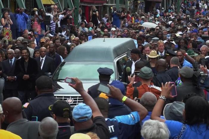 See King's funeral procession, from Memphis, TN, to his resting place in Indianola, MS.