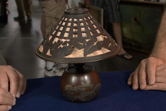 Appraisal: Heintz Art Metal Lamp, ca. 1912, from Indianapolis Hour 2.