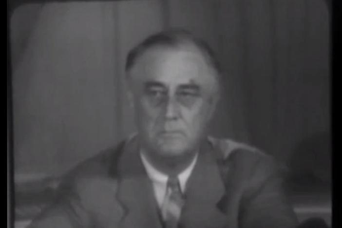President Franklin Roosevelt explains the threat of Nazi spies within the United States.