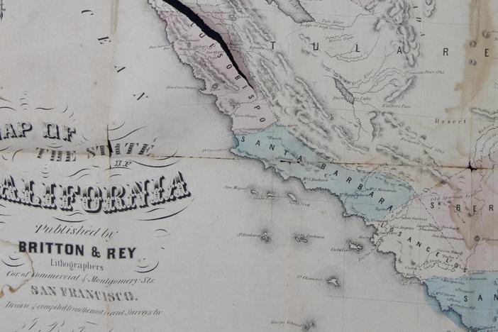 Appraisal: Pocket Map of California, ca. 1853, from San Jose.
