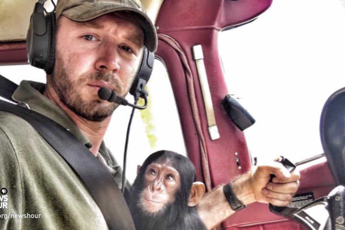 The NewsHour's Julia Griffin tracks down the video's pilot about his mission.