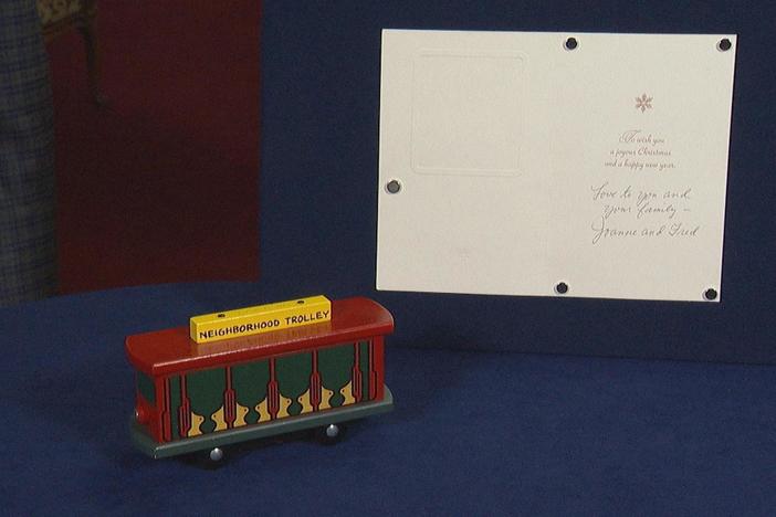 Appraisal: Fred & Joanne Rogers-signed Trolley & Card, ca. 2000