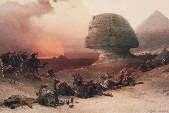 David Roberts Sphinx Lithograph, ca. 1849