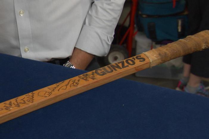 Appraisal: Chicago Blackhawks Signed Hockey Stick, ca. 1975, from Tucson Hr 3.