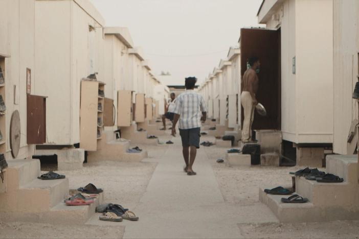 We learn that foreign workers outnumber Qataris and see life in company housing.