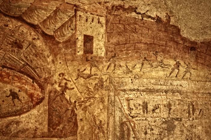 At a gladiator match in ancient Pompeii, tensions exploded and spectators became fighters in a riot.