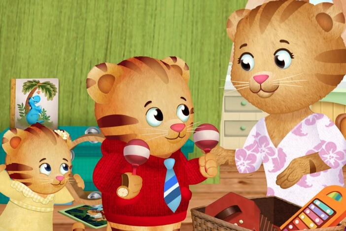 Daniel and Margaret are playing school, but Margaret isn't old enough to sit still.  