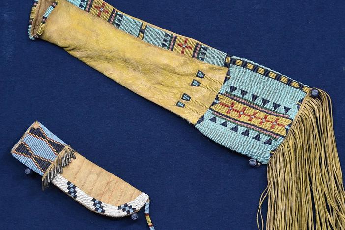 Appraisal: Plains Indian Knife Sheath & Beaded Bag, ca. 1870, from Charleston, Hour 3.