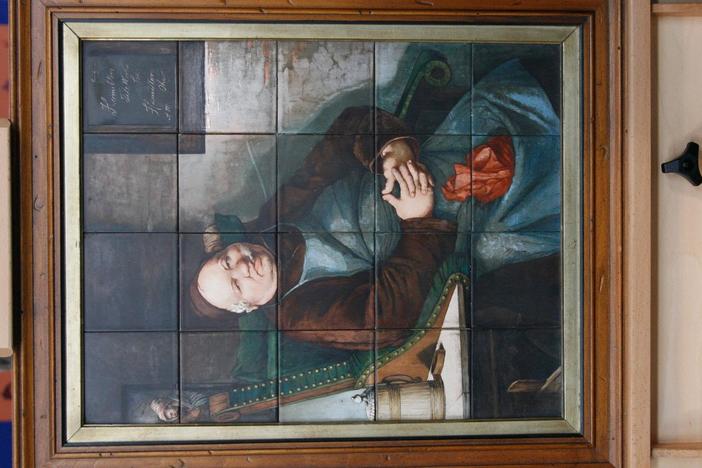 Appraisal: 19th-Century Adolph Metzner Painted Tile