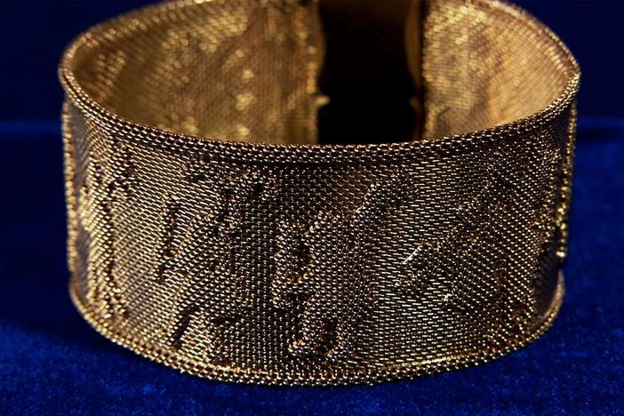 Appraisal: Mexican Woven Gold Bracelet, ca. 1955, in Celebrating Latino Heritage