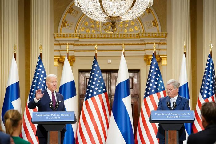 Biden visits newest NATO country as questions about Ukraine's membership remain