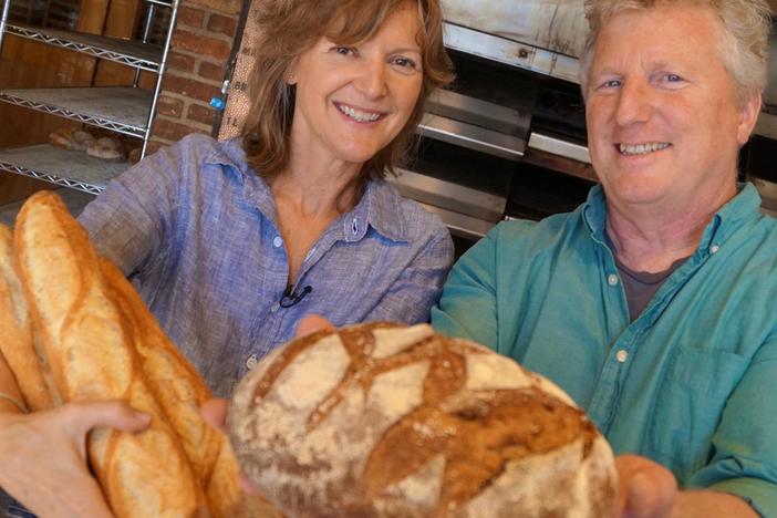 Loading “rustica” bread into the oven and a time-lapse of the counter during set-up.