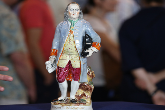 Appraisal: Staffordshire Benjamin Franklin Figure, ca. 1865, in St. Louis Hour 1.