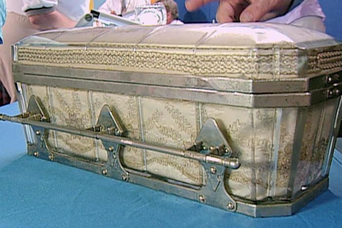 Appraisal: Miniature Glass Casket Sample, ca. 1925