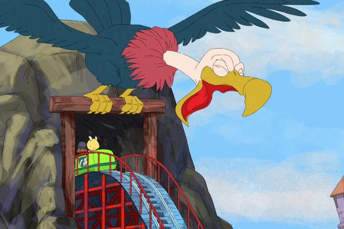 Ladonna may say that The Buzzard is scary, but D.W. and Bud are riding that rollercoaster!