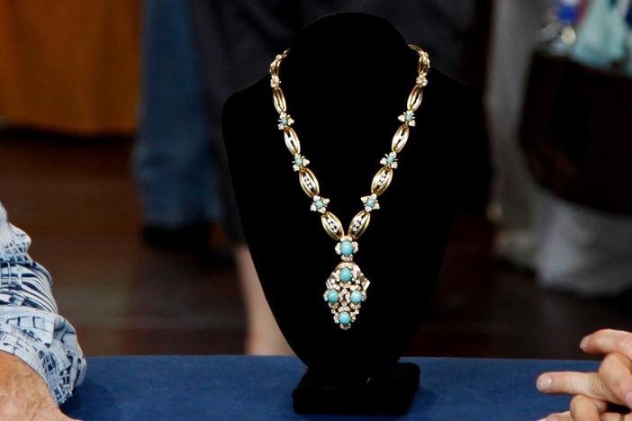 Appraisal: Gold, Diamond & Turquoise Necklace, ca. 1960 from El Paso Hour 2.