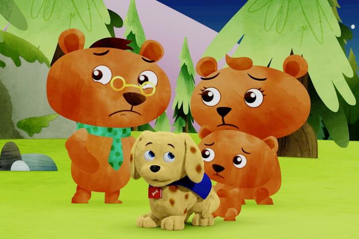 The Three Bears hear a scary noise. Super Why changes the story and saves the day.