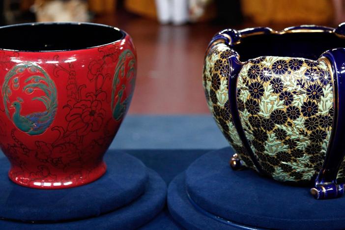 Appraisal: Rookwood & French Pottery Jardinières, from Corpus Christi Hour 1.