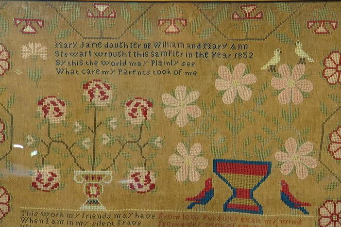 Appraisal: 1852 Pennsylvania Needlework Sampler, from Omaha Hr 2.