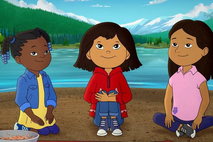 Gertie shares the story of The Three Sisters to Molly, Trini, and Vera.