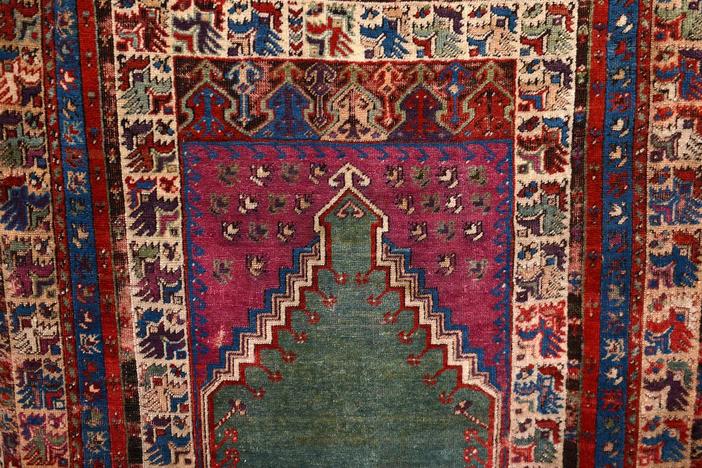 Appraisal: Mudjur Prayer Rug, ca. 1830, from Little Rock Hr 1.