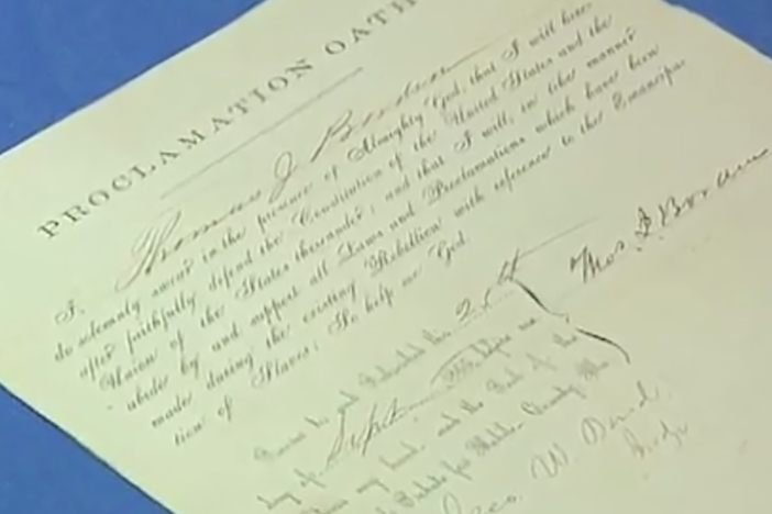 Appraisal: 1865 Civil War Proclamation Oath, in Vintage Omaha.