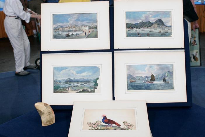 Appraisal: Chinese Paintings & Scrimshaw, ca. 1850
