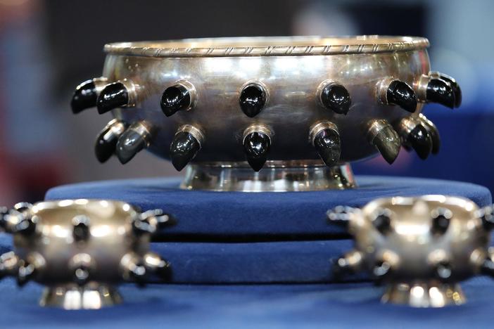 Appraisal: Tane Bowl & Candlesticks, ca. 1955, in Celebrating Latino Heritage