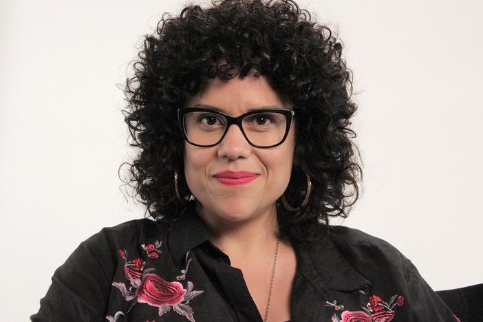 Filmmaker Cecilia Aldarondo explains the premise of her film, Memories of a Penitent Heart