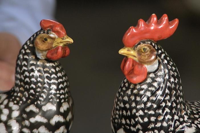 Appraisal: Italian Ceramic Hen & Cockerel, ca. 1935.