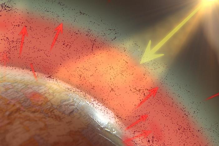 Carbon dioxide acts like a heat-trapping blanket, warming our planet.