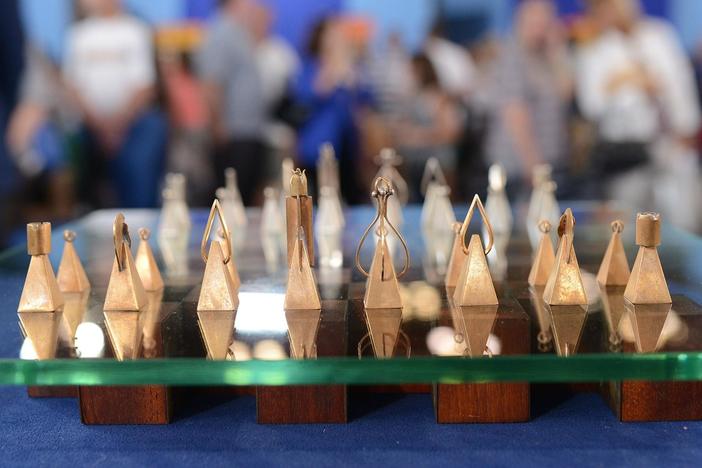 Appraisal: Paul Lobel Chess Set, ca. 1950, from New York City, Hour 1.