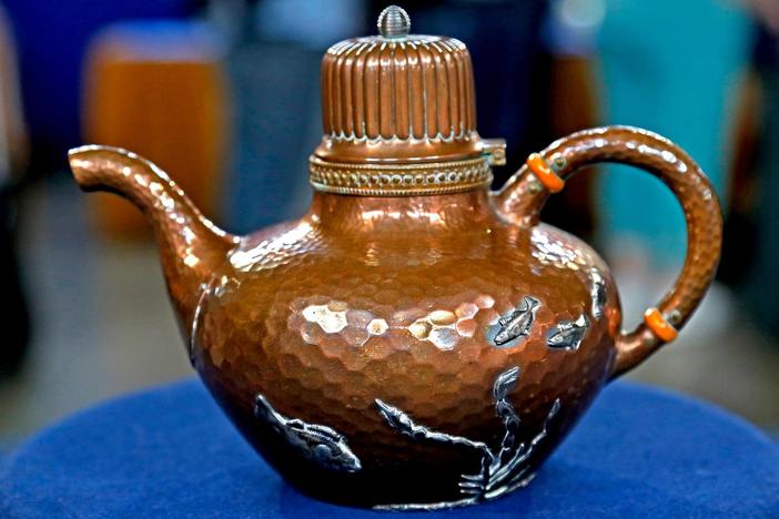 Appraisal: 1886 Gorham Mixed-Metal Teapot, from Jacksonville Hour 2.