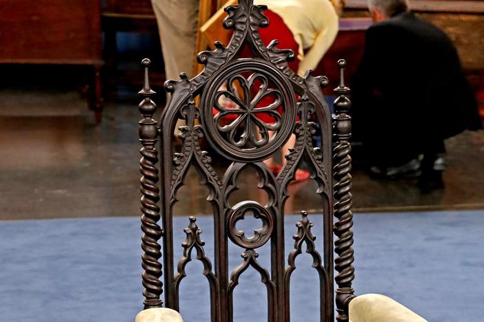 Appraisal: American Gothic Revival Armchair, ca. 1850, from Knoxville Hour 2.