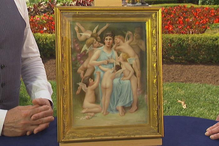 Appraisal: Plaque of W. Bouguereau's "L 'Assault," ca. 1950